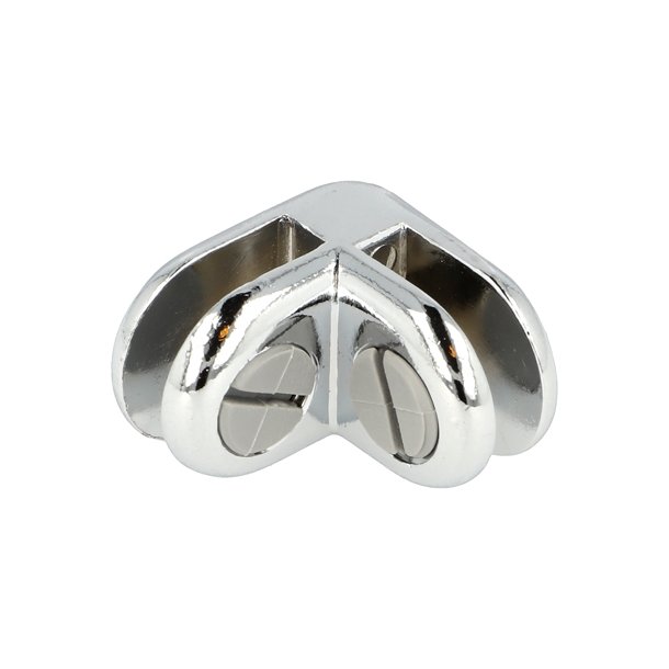 Glassamlebeslag 90 - 2 Sider - Krom -  t/4-6mm Glas