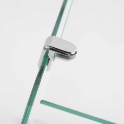 Glassamlebeslag 90 - 2 Sider - Krom -  t/4-6mm Glas