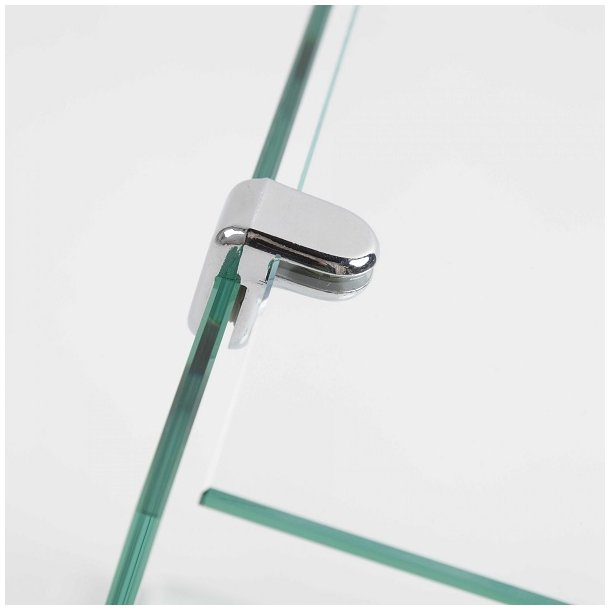 Glassamlebeslag 90 - 2 Sider - Krom -  t/4-6mm Glas