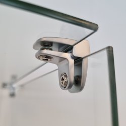 Glassamlebeslag 90 - 2 Sider - Alu -  t/4-6mm Glas