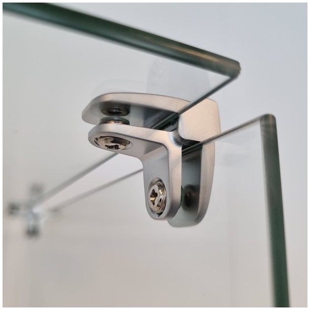 Glassamlebeslag 90 - 2 Sider - Alu -  t/4-6mm Glas