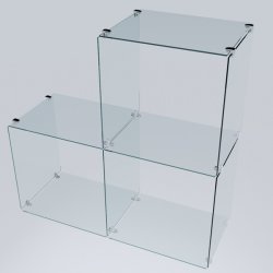Glassamlebeslag 90 - 4 Sider - Krom -  t/4-6mm Glas