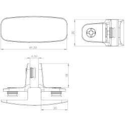 Glassamlebeslag 90 - 3 Sider - Krom -  t/4-6mm Glas