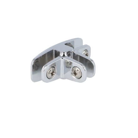 Glassamlebeslag 90&deg; - 3 Sider - Krom -  t/4-6mm Glas