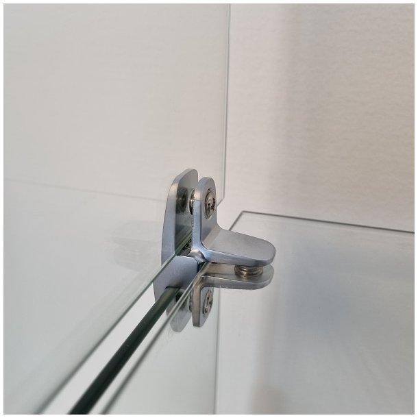 Glassamlebeslag 90 - 3 Sider - Alu -  t/4-6mm Glas