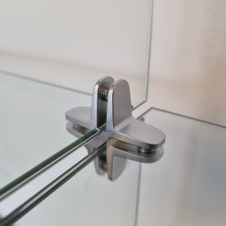 Glassamlebeslag 90 - 4 Sider - Alu -  t/4-6mm Glas