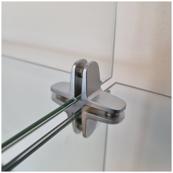 Glassamlebeslag 90 - 4 Sider - Alu -  t/4-6mm Glas