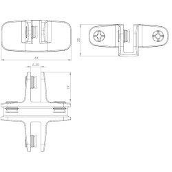 Glassamlebeslag 90 - 4 Sider - Krom -  t/4-6mm Glas