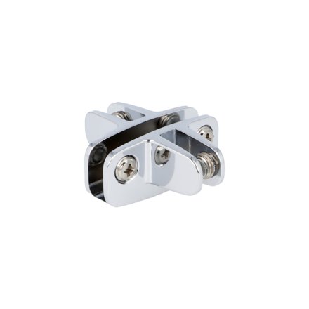Glassamlebeslag 90&deg; - 4 Sider - Krom -  t/4-6mm Glas