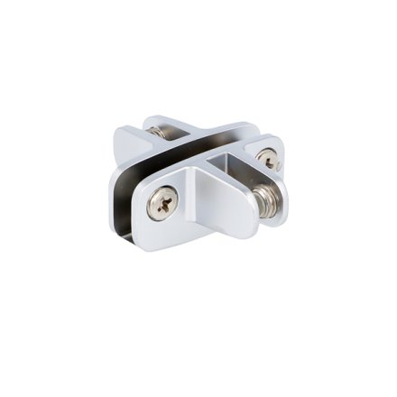 Glassamlebeslag 90&deg; - 4 Sider - Alu -  t/4-6mm Glas
