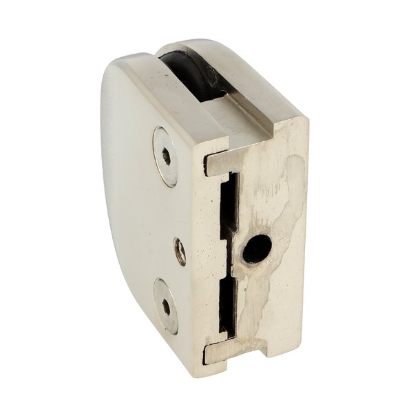 Glasklemme "XL" til 4mm Glas/Akryl - Mat Forniklet