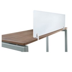 Vrnbeslag til 4-8mm Glas/Akryl - Holder Om Bordkant - Hvid