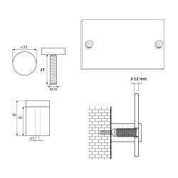 Aluminium Skiltebeslag - 25x30mm - Rd
