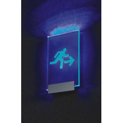 Skilte Klemmeholder - LED (Hvidt Lys) - 80mm - Blank Krom