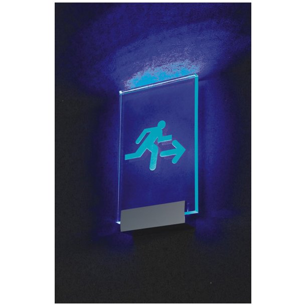 Skilte Klemmeholder - LED (Hvidt Lys) - 120mm - Blank Krom