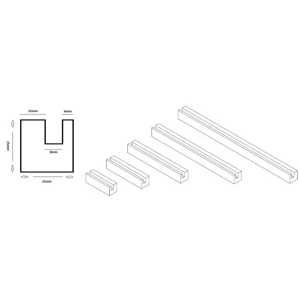 Skilte Klemmeholder - LED (Hvidt Lys) - 80mm - Blank Krom