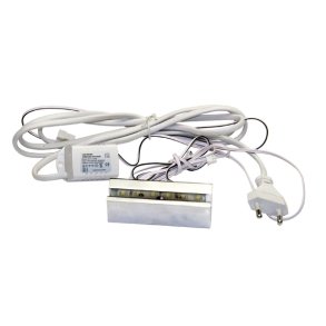 Skilte Klemmeholder - LED (Hvidt Lys) - 380mm - Blank Krom