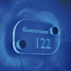 Skiltebeslag 2 Stk - LED (Blt Lys) - Blank Krom