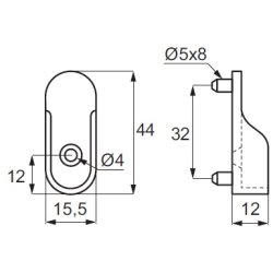 Bjlestangsholder til 15,5x44mm Oval Bjlestang