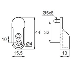 Bjlestangsholder til 15,5x44mm Oval Bjlestang