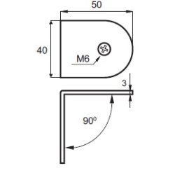 L-Vgbeslag 50x40x3mm - Rustfri Stl