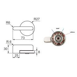 Toiletbes�tning- Rustfri St�l - Massiv - med Mark�r