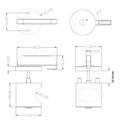 Toiletbes�tning "Kubo" med Mark�r - Rustfri St�l 304