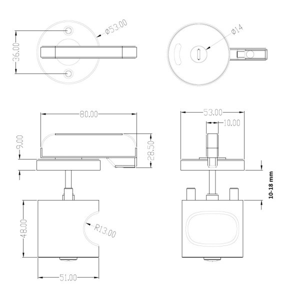 Toiletbes�tning "Kubo" med Mark�r - Rustfri St�l 304