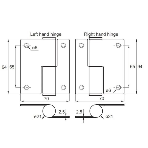 Lftehngsel Forskudt - Hjrehngt - Rustfri Stl