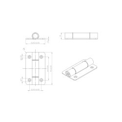 Hngsel - Rustfri Stl - 90x52x2mm