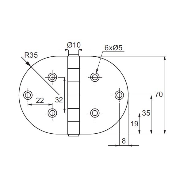Bladhngsel - Rustfri Stl - 98x70x2mm