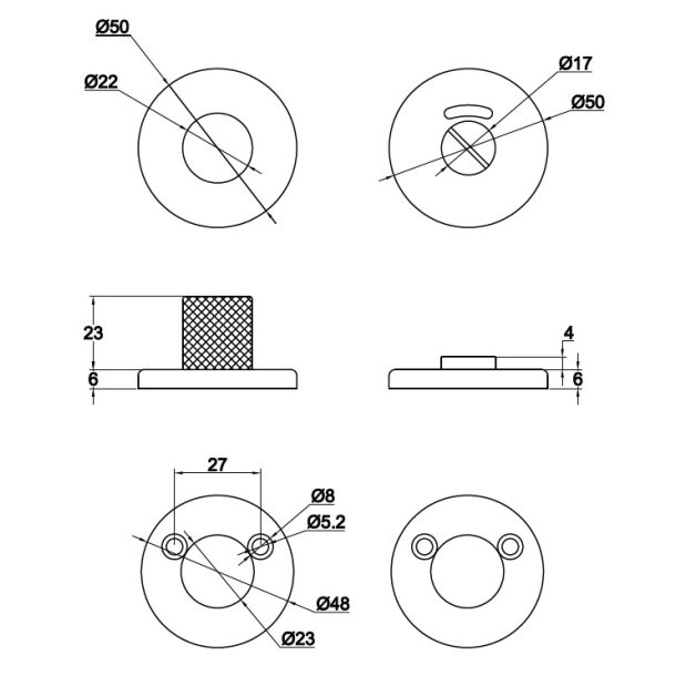 Toiletbestning "House" - Brstet Stl - med Markr