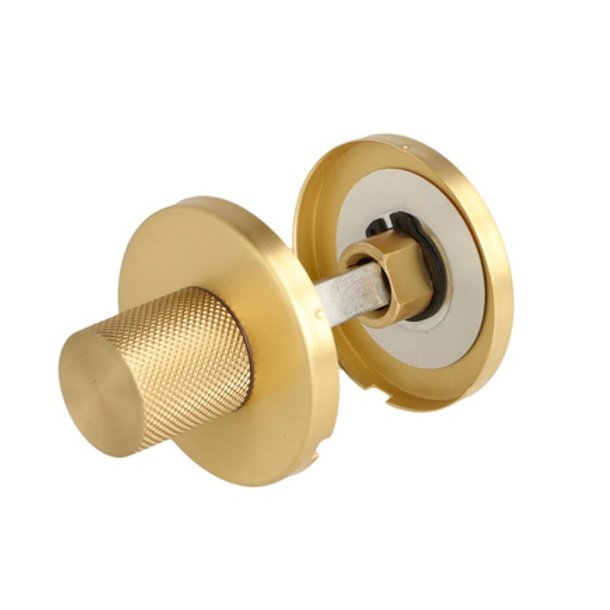 Toiletbestning "House" - Brstet Messing- med Markr