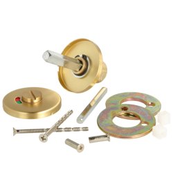 Toiletbestning "House" - Brstet Messing- med Markr