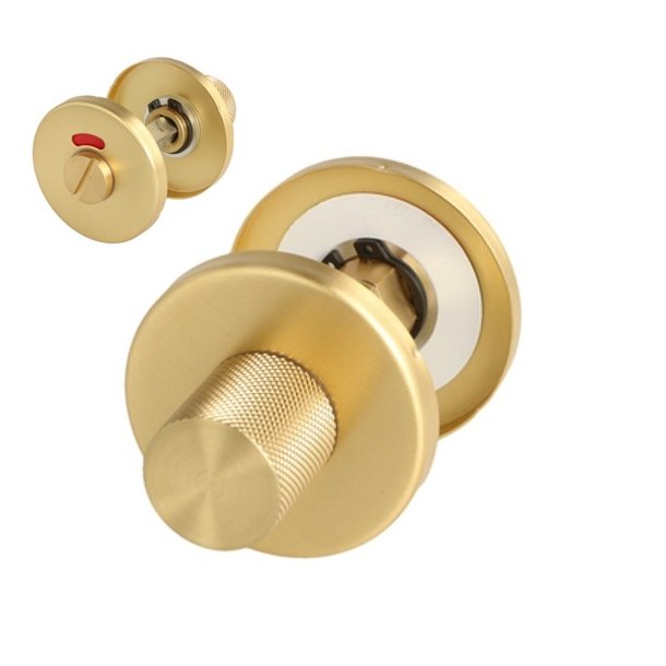 Toiletbestning "House" - Brstet Messing- med Markr