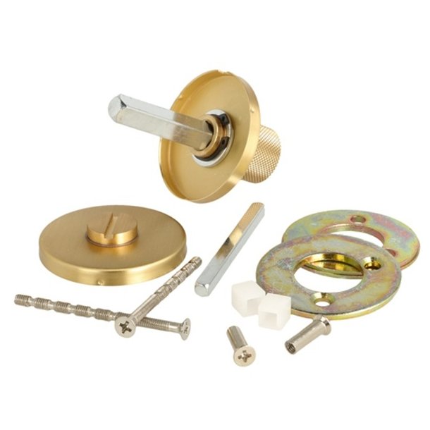 Toiletbestning "House" - Brstet Messing- uden Markr