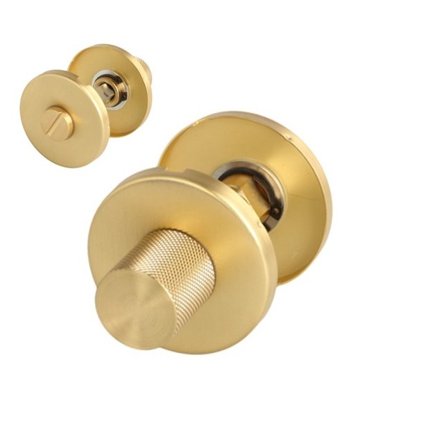 Toiletbestning "House" - Brstet Messing- uden Markr