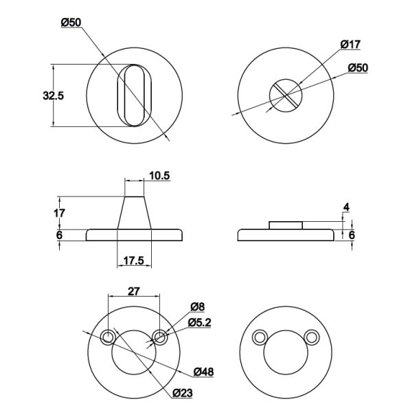 Toiletbestning "Pop" - Brstet Stl - uden Markr