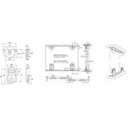Skydedrsbeslag St til Skydedr - Hvid