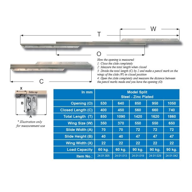 Bordudtrk Asynkron 90kg - bnings Lngde 1050mm
