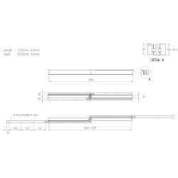 Bordudtrk i Tr - bnings Lngde 1035mm