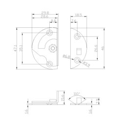 Sp�ndebeslag �47mm - Formessinget