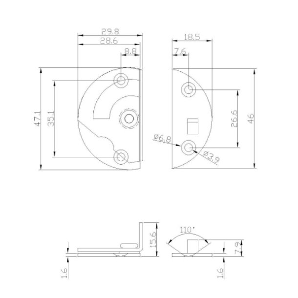 Sp�ndebeslag �47mm - Formessinget