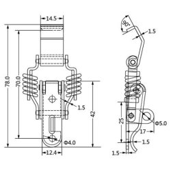 Sp�ndebeslag "Zaro" 78x12,4mm - Forniklet