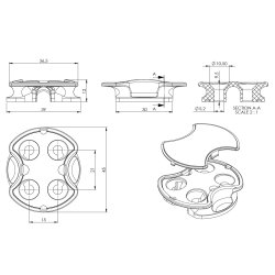 Spndebeslag "Grabs" Anker med Dkkappe - Sort