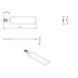 Gummibnd "Grabs" 176mm - Sort