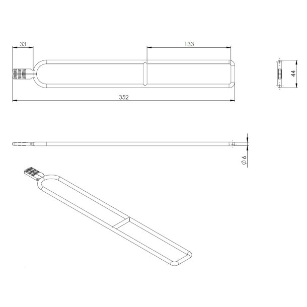 Gummibnd "Grabs" 352mm - Sort