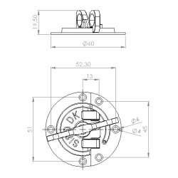 Spndebeslag 60mm - Forniklet