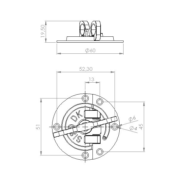 Spndebeslag 60mm - Forniklet