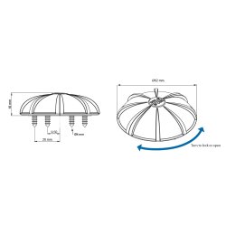 Spndebeslag "Turtle" 62mm - Sort